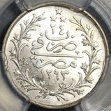 1898 PCGS MS 64 Egypt Ottoman Empire 2 Qirsh 1293/24W Silver Key Date 500K Coin (20011802C)