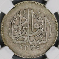 1920-H NGC VF 25 Egypt 5 Piastres Britain Occupation Silver Coin (18121002C)