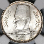 1937 NGC MS 65 Egypt 5 Piastres Farouk Mint State Gem Silver Coin (20021002C)