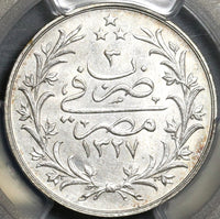 1911 PCGS MS 63 Egypt Ottoman 5 Qirsh 1327/3H Silver Coin POP 2/0 (20071203C)