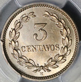 1889-H PCGS MS-63 El Salvador 3 Centavos Heaton Coin POP 5/0 (22051402C)