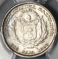 1892 PCGS MS 63 El Salvador 5 Centavos Silver Coin Pedigree <80k (22051901C)