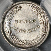 1892 PCGS MS 63 El Salvador 5 Centavos Silver Coin Pedigree <80k (22051901C)