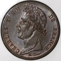 1828-A NGC MS 63 French Colonies 10 Centimes Charles X France Coin (20021802C)