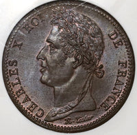 1828-A NGC MS 63 French Colonies 10 Centimes Charles X France Coin (20021802C)