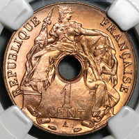 1938-A NGC MS 65 RED French Indo China Vietnam Mint State Coin (20062101C)