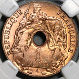 1938-A NGC MS 65 RED French Indo China Vietnam Mint State Coin (20062101C)