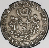 1782-Cow NGC XF 40 France Louis XVI Ecu Crown Silver Bern Coin (20112301C)