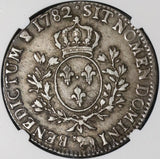 1782-Cow NGC XF 40 France Louis XVI Ecu Crown Silver Bern Coin (20112301C)
