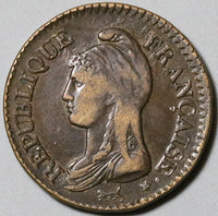 1799-I France Un Decime 10 Centimes AXF L'an 8 Consulat Limoges Coin (21101305R)