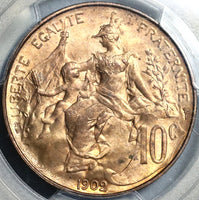 1902 PCGS MS 64 France 10 Centimes Marianne Dupuis Mint State Coin (20112401D)