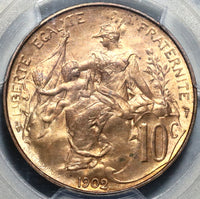 1902 PCGS MS 64 France 10 Centimes Marianne Dupuis Mint State Coin (20112401D)