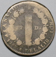 1792/1-D Louis XVI France 12 Deniers Dijon MInt Overdate Coin (23121008R)
