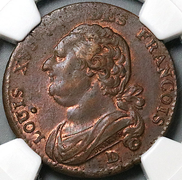 1792-D NGC MS 61 France 12 Deniers Louis XVI Lyon Mint Revolution Coin (23033101C)