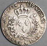 1778/7-A France 12 Sols Louis XVI 1/10 Ecu AVF Silver Coin (20071401R)
