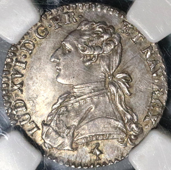 1779/8-A NGC AU 58 Louis XVI 12 Sols France 1/10 Ecu Silver Coin POP 1/0 (20040701C)