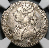 1779/8-A NGC VF 35 France Louis XVI 12 Sols Rare Overdate Silver Paris Coin POP 1/1 (20062104C)