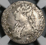 1779/8-A NGC VF 35 France Louis XVI 12 Sols Rare Overdate Silver Paris Coin POP 1/1 (20062104C)