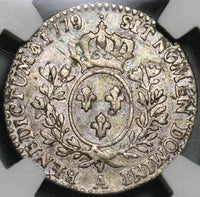 1779/8-A NGC VF 35 France Louis XVI 12 Sols Rare Overdate Silver Paris Coin POP 1/1 (20062104C)