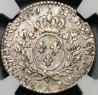 1779/8-A NGC VF 35 France Louis XVI 12 Sols Rare Overdate Silver Paris Coin POP 1/1 (20062104C)