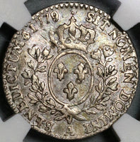 1779/8-A NGC VF 35 France Louis XVI 12 Sols Rare Overdate Silver Paris Coin POP 1/1 (20062104C)