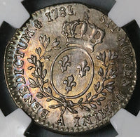 1781/9-A NGC MS 62 France Louis XVI 12 Sols Overdate 1/10 Ecu 33k POP 1/0 (22052301C)