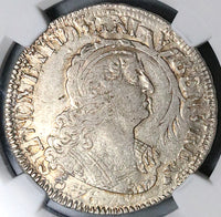 1702-A NGC XF 40 France Louis XIV 1/2 Ecu Overstruck 1694-A Paris Silver Coin POP 2/0 (23012901C)
