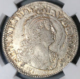 1702-A NGC XF 40 France Louis XIV 1/2 Ecu Overstruck 1694-A Paris Silver Coin POP 2/0 (23012901C)
