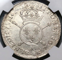 【楽ギフ_のし宛書】 40 XF NGC 1702-A France 1694-A Overstruck Ecu 1/2 XIV Louis コレクション