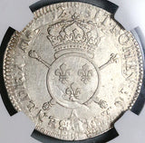 1702-A NGC XF 40 France Louis XIV 1/2 Ecu Overstruck 1694-A Paris Silver Coin POP 2/0 (23012901C)