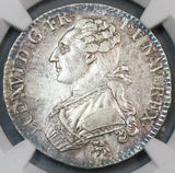 1792-A NGC AU 55 Louis XVI France 1/2 Ecu Royal Silver Possible Overdate Variety Coin (19083102C)