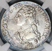 1792-A NGC AU 55 Louis XVI France 1/2 Ecu Royal Silver Possible Overdate Variety Coin (19083102C)