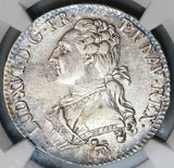 1792-A NGC AU 55 Louis XVI France 1/2 Ecu Royal Silver Possible Overdate Variety Coin (19083102C)