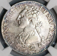 1792-A NGC AU 55 Louis XVI France 1/2 Ecu Royal Silver Possible Overdate Variety Coin (19083102C)