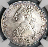 1792-A NGC AU 55 Louis XVI France 1/2 Ecu Royal Silver Possible Overdate Variety Coin (19083102C)