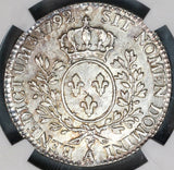 1792-A NGC AU 55 Louis XVI France 1/2 Ecu Royal Silver Possible Overdate Variety Coin (19083102C)