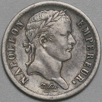 1812-B France Napoleon 1/2 Demi Franc Rouen Mint Empire Silver Coin (22061002R)