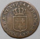 1784/3-A Louis XVI 1/2 Sol France Unlisted Overdate Paris Mint Coin (21060613R)