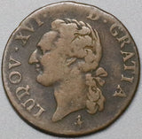 1784/3-A Louis XVI 1/2 Sol France Unlisted Overdate Paris Mint Coin (23121005R)