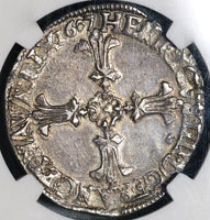 1607-9 NGC VF 30 France 1/4 Ecu Henry IV Silver Coin Rennes POP 1/0 (20010201C)