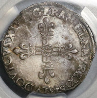 1643-K PCGS AU 58 France Louis XIV 1/4 Ecu Bordeaux Silver Coin POP 1/0 (23010901C)