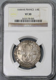 1644-AR NGC VF 30 Louis XIIII France 1/4 Ecu Rare Arras Mint Rat Coin POP 1/0 (21092302C)