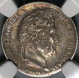 1833-D NGC AU 53 France 1/4 Franc Louis Philippe Rare Lyon 16k POP 1/0 Coin (22061204C)