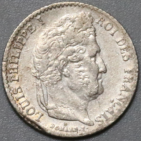 1841-K France 1/4 Franc VF Silver Coin Rare Only 92K Minted (21091703R)