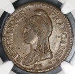 1796-W NGC AU 58 France An 5 Decime 10 Centimes Coin Rare 39K minted (19042904C)