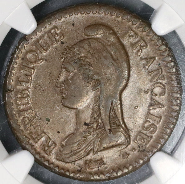 1796-W NGC AU 58 France An 5 Decime 10 Centimes Coin Rare 39K minted (19042904C)