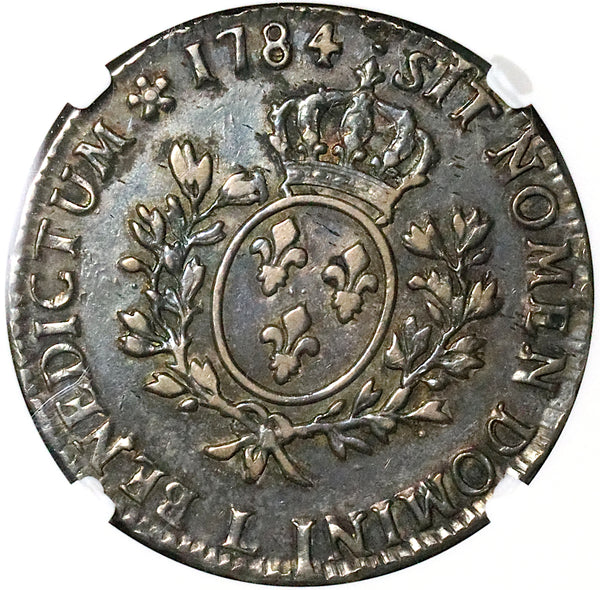 1784A France Ecu NGC XF45 ルイ16世 エキュ銀貨 1784-L NGC XF 45 France Louis XVI Ecu Crown Bayonne Mint Silver
