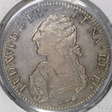 1785-Pau PCGS XF 40 France Louis XVI Ecu Crown Bearn Silver Coin (18110201C)