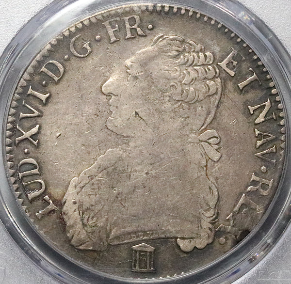 1785/4-K PCGS VF 25 France Louis XVI Ecu Rare Overdate Bordeaux Mint Silver Coin POP 1/0 (22110102C)