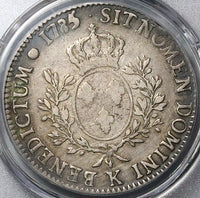 1785/4-K PCGS VF 25 France Louis XVI Ecu Rare Overdate Bordeaux Mint Silver Coin POP 1/0 (22110102C)